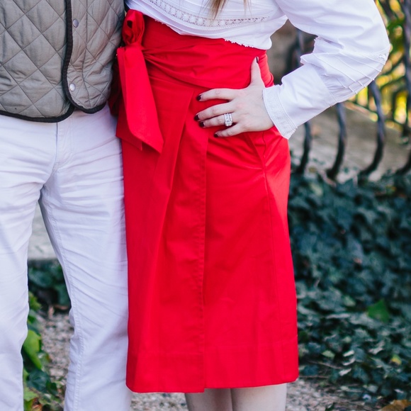 Tory Burch Red Wrap Maxi Skirt - Picture 1 of 10